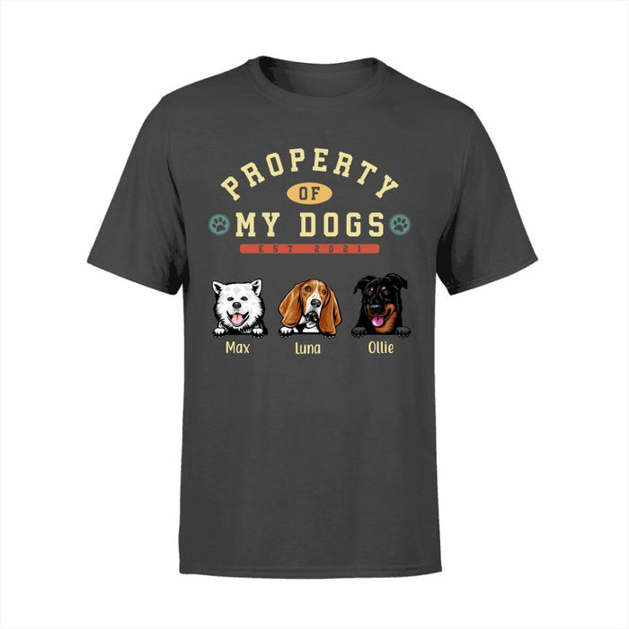 Property Of My Dogs Up To 3 Dogs - Personalized Shirt For Dog Lovers