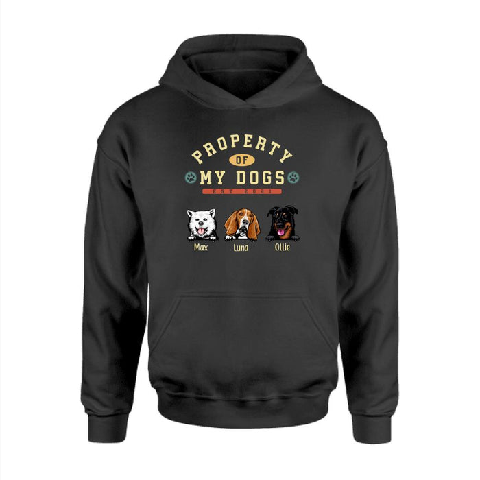 Property Of My Dogs Up To 3 Dogs - Personalized Shirt For Dog Lovers