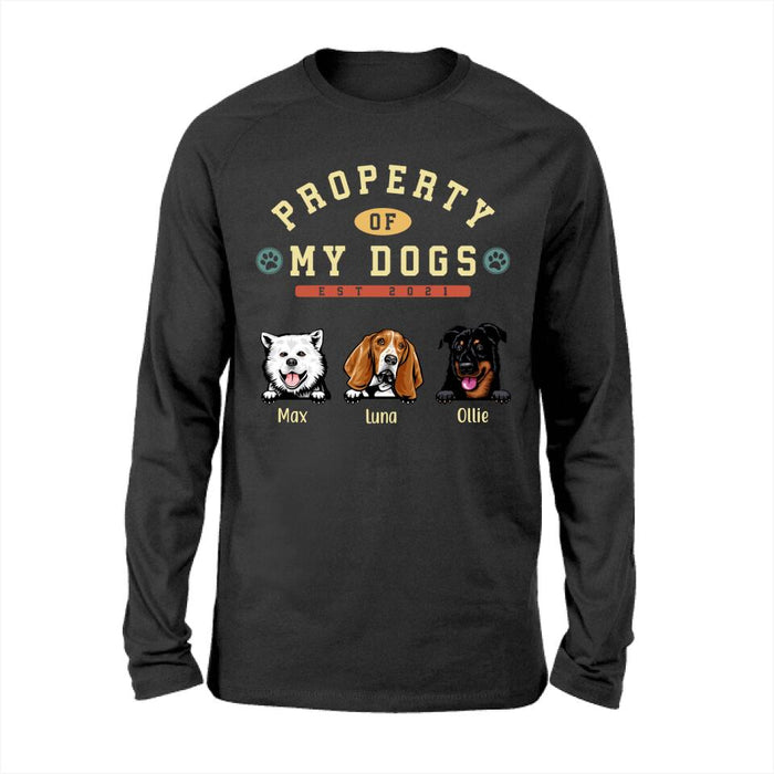 Property Of My Dogs Up To 3 Dogs - Personalized Shirt For Dog Lovers