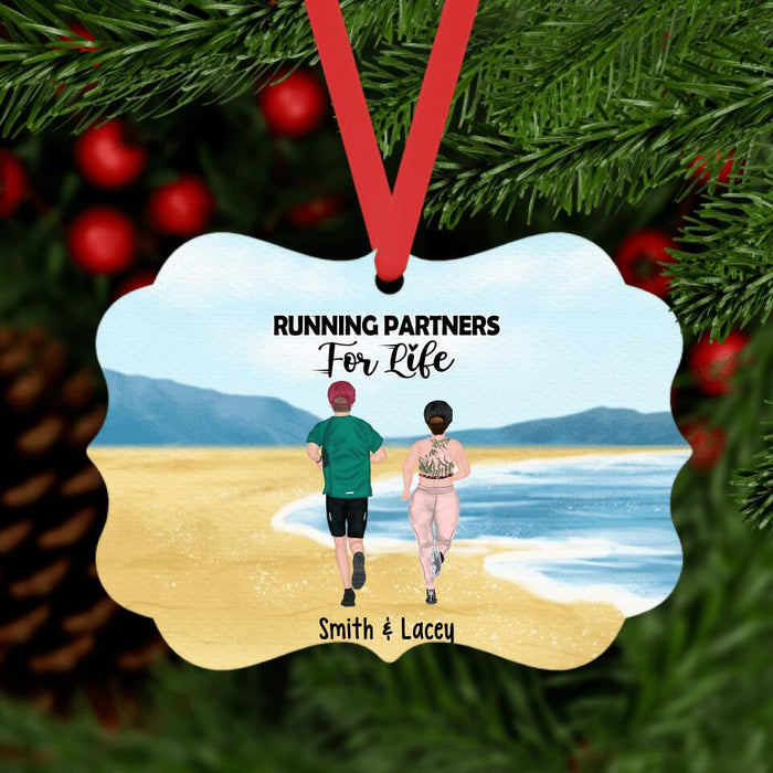 It's Not the Journey or the Destination - Personalized Metal Ornament for Couples, Running