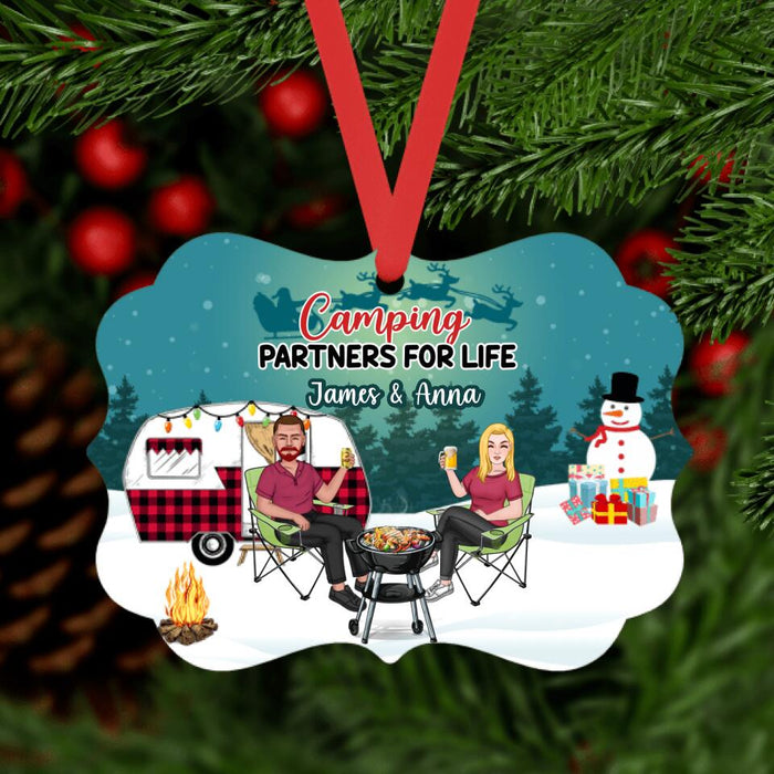 Camping Partners For Life - Personalized Ornament For Couples, Camping