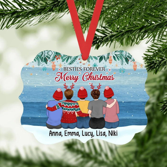 Besties Forever Merry Christmas - Personalized Ornament For Friends, For Sisters, Chrismas