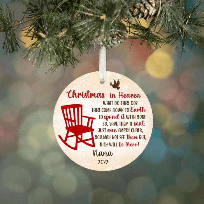 Christmas in Heaven - Personalized Christmas Gifts - Custom Memorial Ornament for Grandma - Memorial Gifts