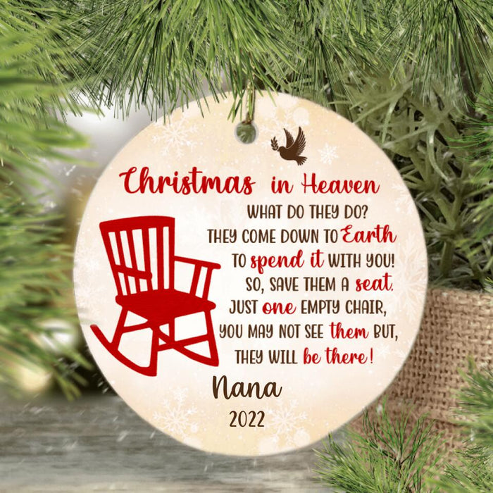 Christmas in Heaven - Personalized Christmas Gifts - Custom Memorial Ornament for Grandma - Memorial Gifts