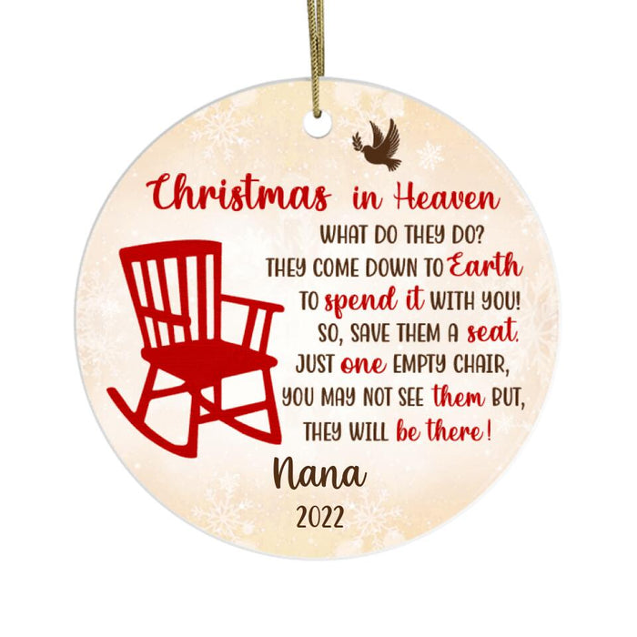 Christmas in Heaven - Personalized Christmas Gifts - Custom Memorial Ornament for Grandma - Memorial Gifts