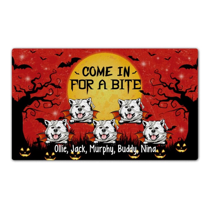 Come In for a Bite - Halloween Personalized Gifts Custom Doormat for Dog Lovers