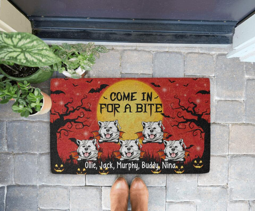 Come In for a Bite - Halloween Personalized Gifts Custom Doormat for Dog Lovers