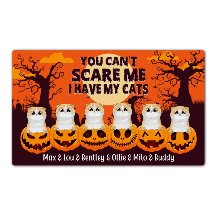 You Can't Scare Me, I Have My Cats - Halloween Personalized Gifts Custom Doormat for Cat Lovers
