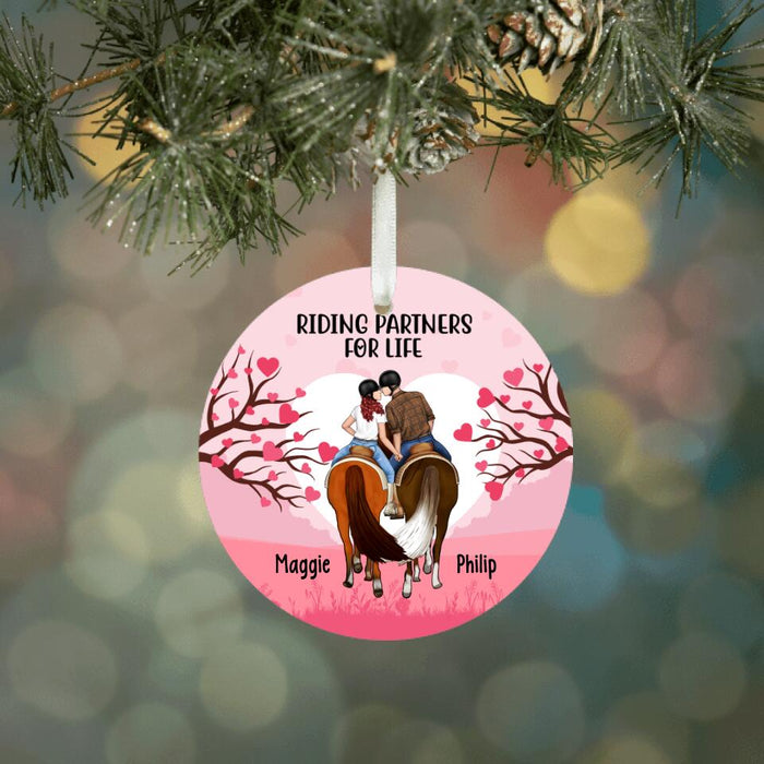 Couples Who Ride Together Stay Together - Personalized Ornament For Horse Couples, Horseback Riding Lovers