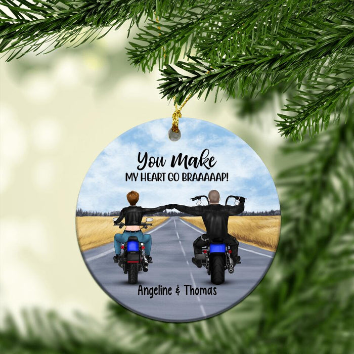 Personalized Ornament, Riding Side By Side Couple, Gifts For Motorcycle Lovers