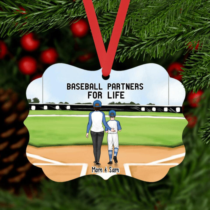Baseball Partners for Life - Personalized Gifts Custom Baseball Ornament for Family, for Mom, Baseball Lovers