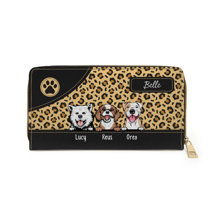 Custom Dog Purse Leopard Sublimation - Personalized Wallet Gifts for Dog Mom, Dog Lovers