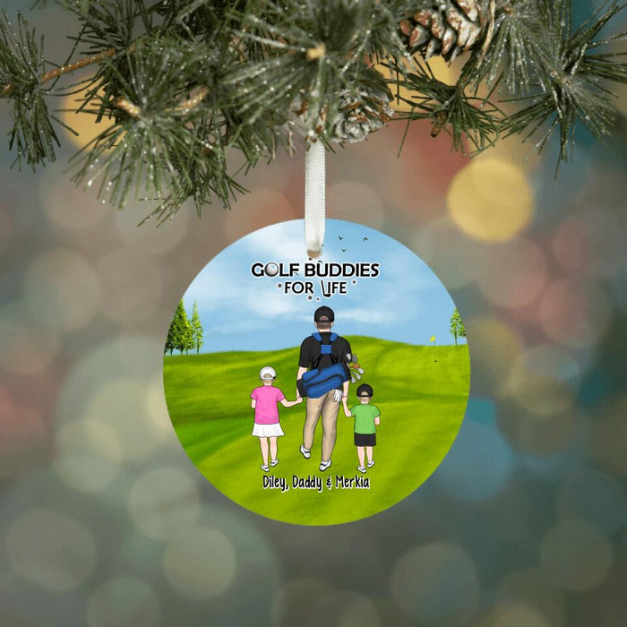 Personalized Ornament, Parents And Kids Golf Partners, Gift For Family And Golf Lovers