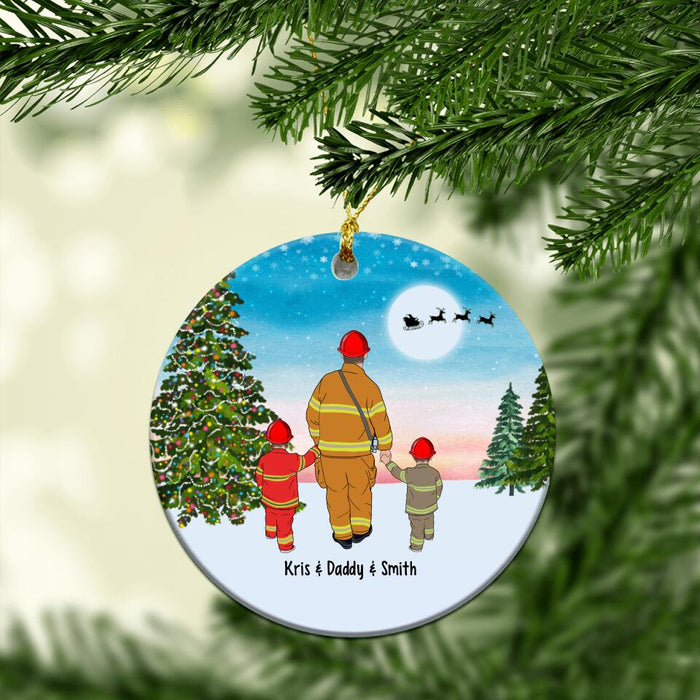 Personalized Ornament, Firefighter Parents And Kids, Gift For Christmas