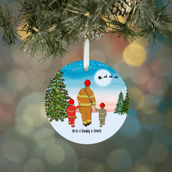 Personalized Ornament, Firefighter Parents And Kids, Gift For Christmas