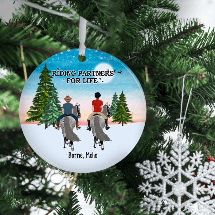 Riding Partners For Life - Personalized Ornament, Horseback Riding with Kids, Christmas Gift For Horse Lovers