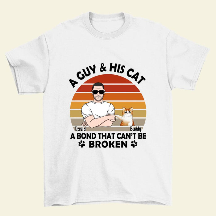 A Guy and His Cat - Personalized Gifts Custom Shirt for Cat Dad
