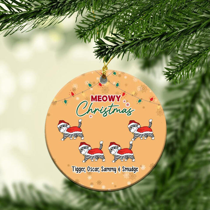 Personalized Ornament, Meowy Christmas, Christmas Gift For Cat Lovers