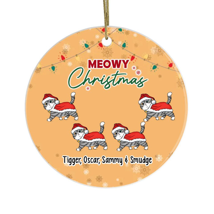 Personalized Ornament, Meowy Christmas, Christmas Gift For Cat Lovers