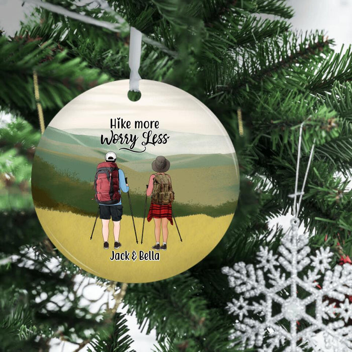Personalized Ornament, Hiking Couple, Hiking Partners, Gift for Hikers, Friends, Couple