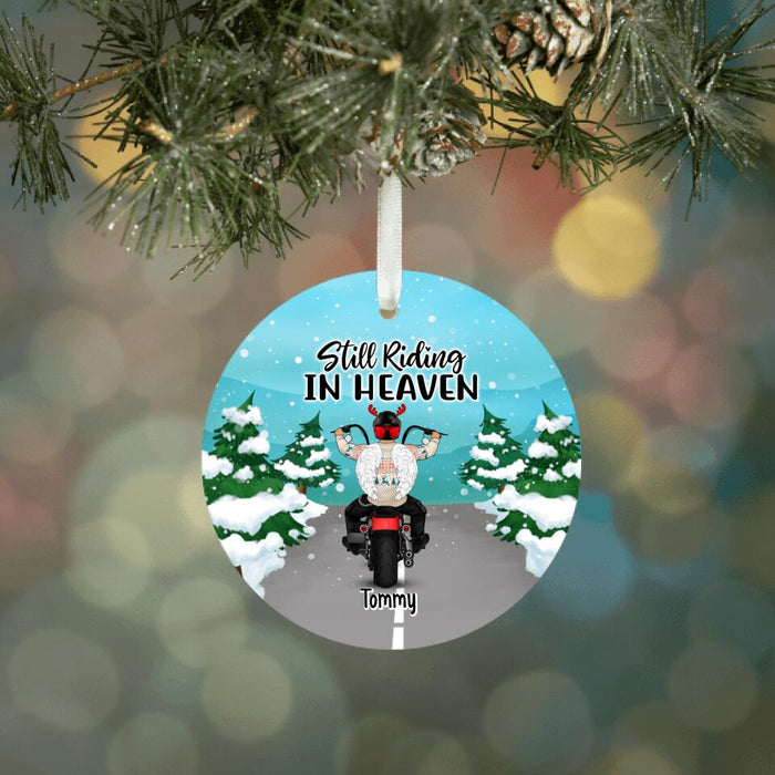 Personalized Ornament, Still Riding In Heaven, Christmas Memorial Gift For Motorcycle Lovers