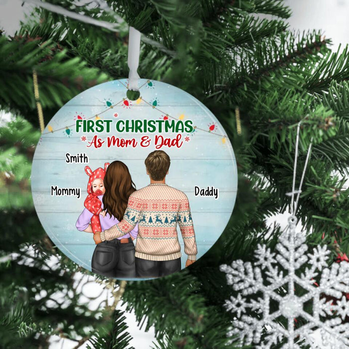 First Christmas as Mom and Dad - Personalized Christmas Gifts - Custom Ornament for Mom and Dad