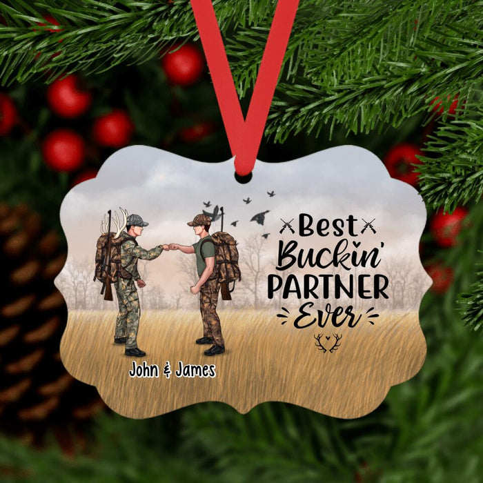 Personalized Ornament, Best Buckin' Partner Ever - Hunting Gift For Couple And Friends, Gift For Hunters
