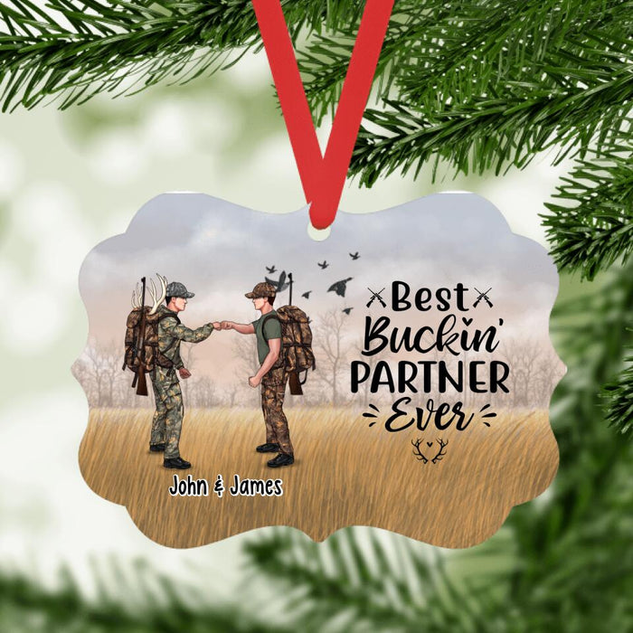 Personalized Ornament, Best Buckin' Partner Ever - Hunting Gift For Couple And Friends, Gift For Hunters