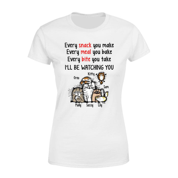 Personalized Shirt, I'll Be Watching You Funny Cats, Up To 6 Cats, Gift for Cat Lovers