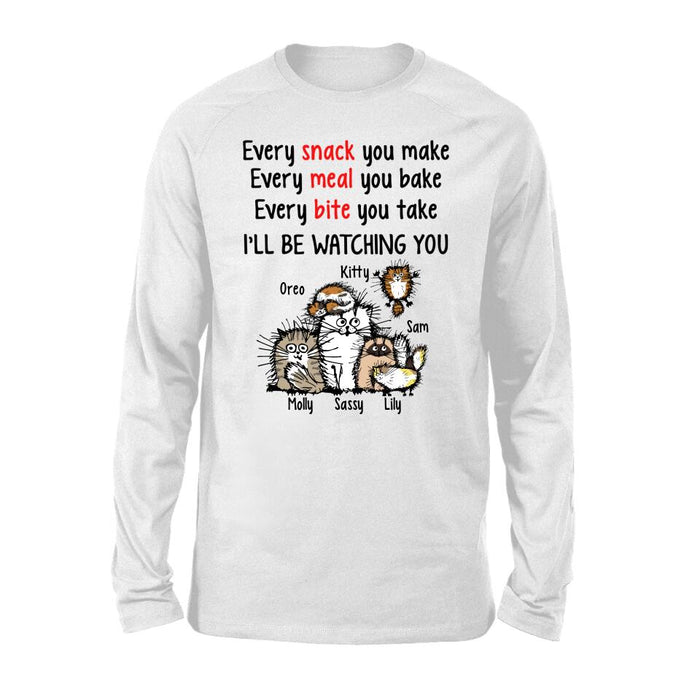Personalized Shirt, I'll Be Watching You Funny Cats, Up To 6 Cats, Gift for Cat Lovers