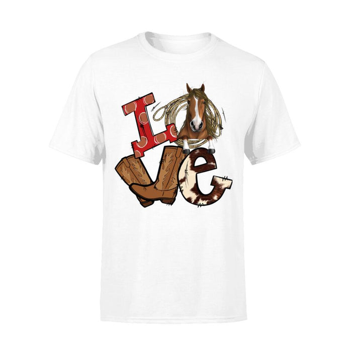 Personalized Shirt, Peeking Love Horse Custom Gift For Horse Lovers