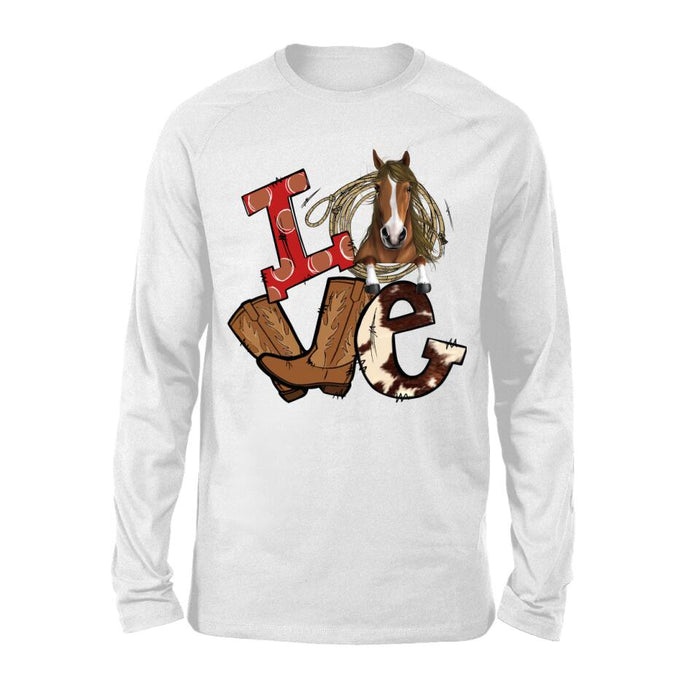 Personalized Shirt, Peeking Love Horse Custom Gift For Horse Lovers