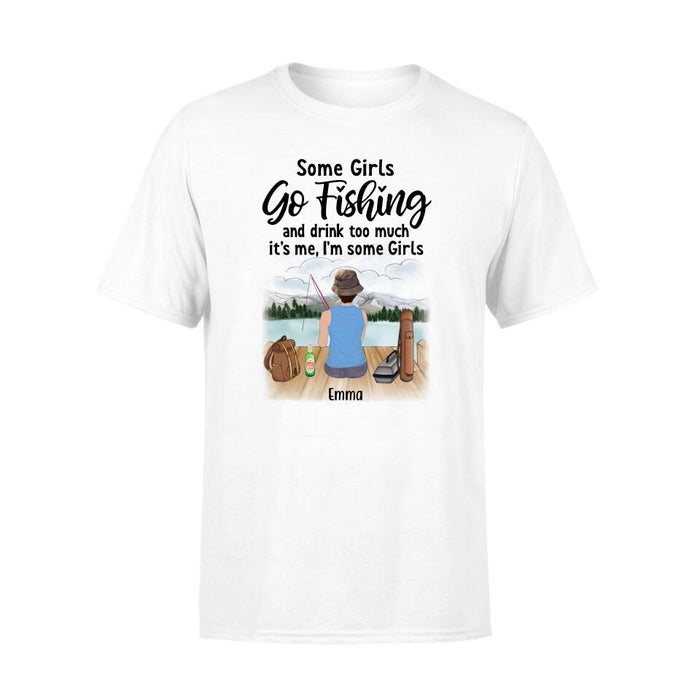 Personalized Shirt, Girl Fishing And Drinking, Gift For Fishers
