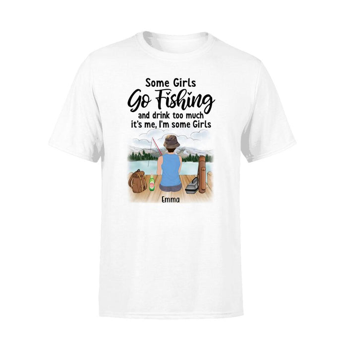 Personalized Shirt, Girl Fishing And Drinking, Gift For Fishers