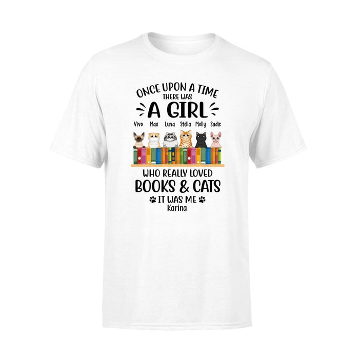 Personalized Shirt, A Girl Really Loved Books And Cats, Gift For Book Lovers And Cat Lovers