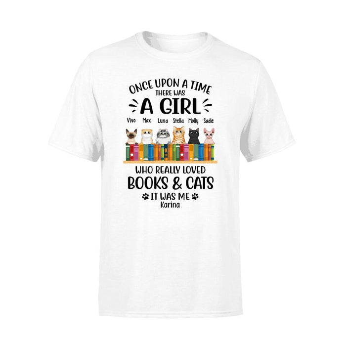 Personalized Shirt, A Girl Really Loved Books And Cats, Gift For Book Lovers And Cat Lovers