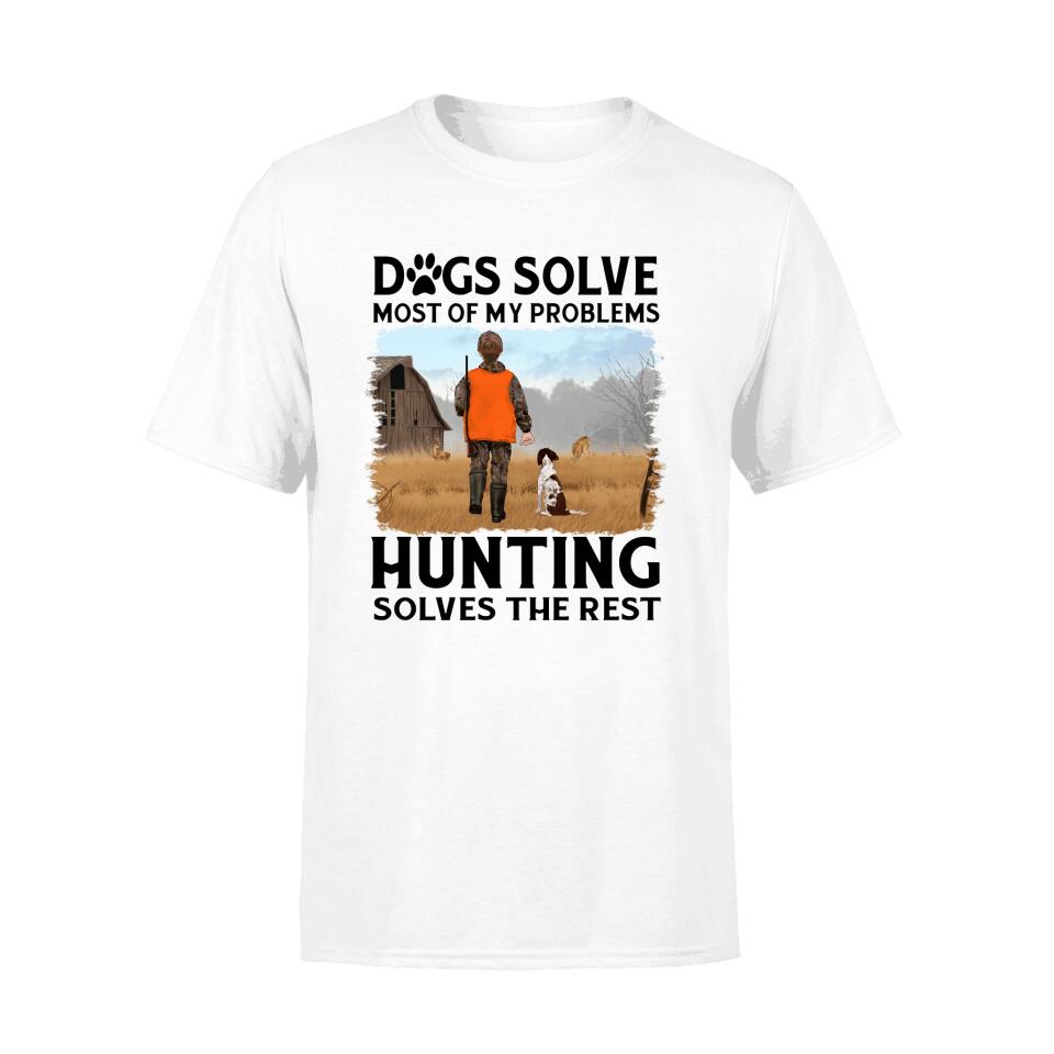 Dogs Solve Most of My Problems - Personalized Gifts Custom Fitness Shirt for Dad, Fitness Lovers - GearLit