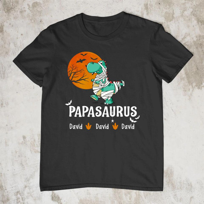 Papasaurus - Halloween Personalized Gifts Custom Family Shirt For Dad, Family Gifts