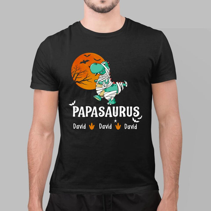 Papasaurus - Halloween Personalized Gifts Custom Family Shirt For Dad, Family Gifts