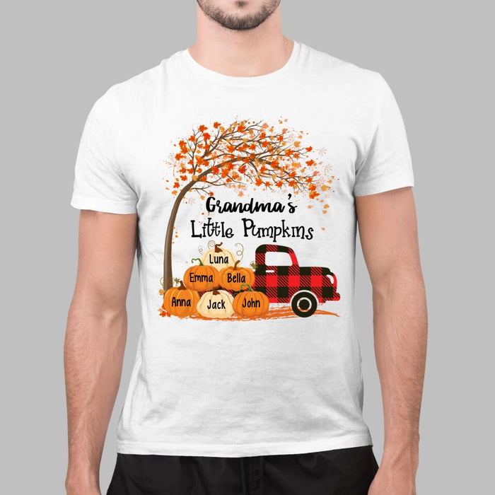 Grandma'S Little Pumpkin - Halloween Personalized Gifts Custom Shirt For Grandparent