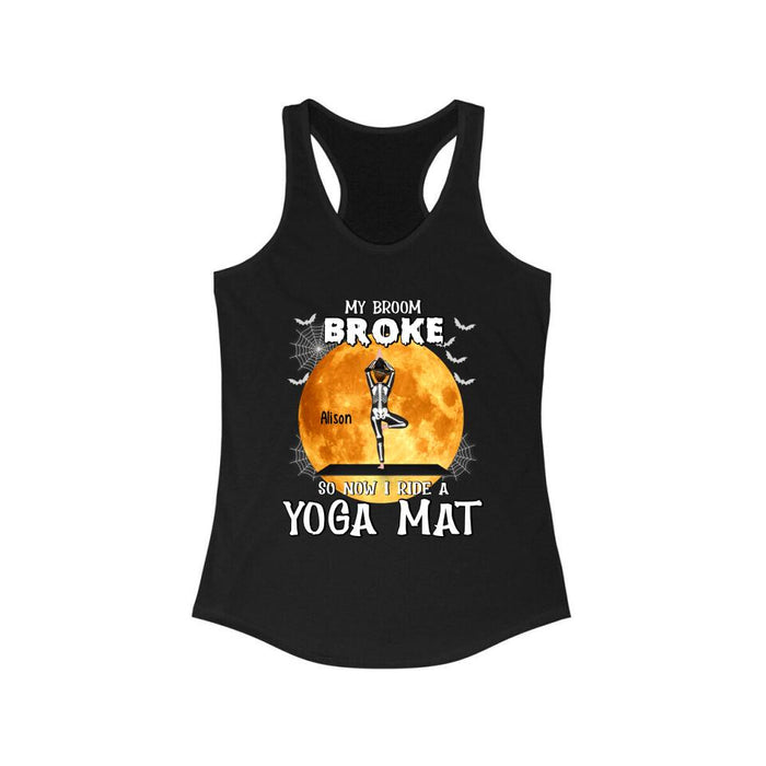 Personalized Shirt, My Broom Broke So Now I Ride A Yoga Mat, Gift For Yoga Lovers