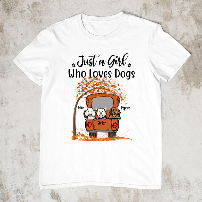 Personalized Shirt, Peeking Dogs On Truck Car - Fall Season Gift, Gift For Dog Lovers