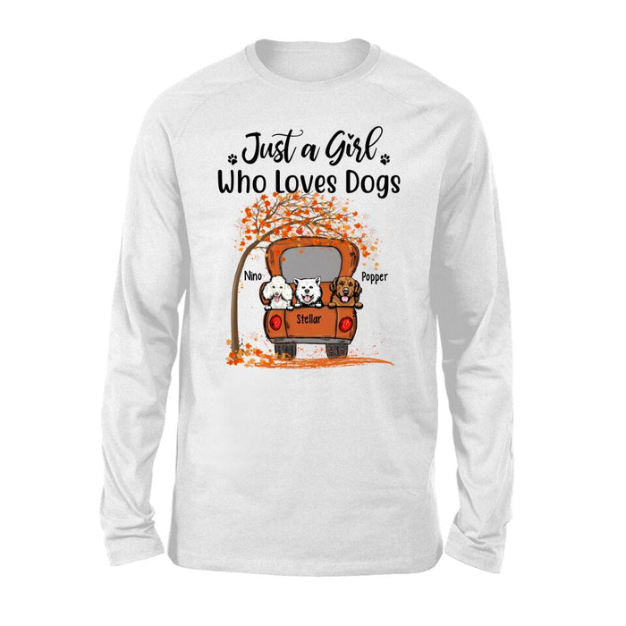 Personalized Shirt, Peeking Dogs On Truck Car - Fall Season Gift, Gift For Dog Lovers