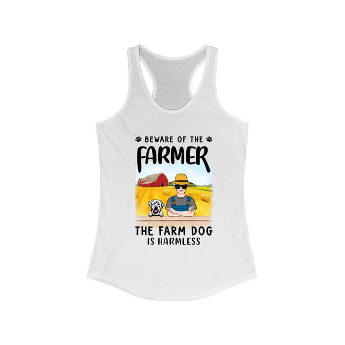 Personalized Shirt, Beware Of The Farmer The Farm Dog Is Harmless, Gifts For Farmers, Gifts For Dog Lovers