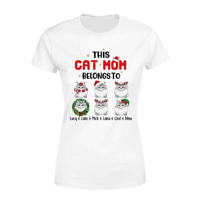 This Cat Mom Belongs To - Christmas Personalized Gifts Custom Cat Shirt For Cat Mom, Cat Lovers