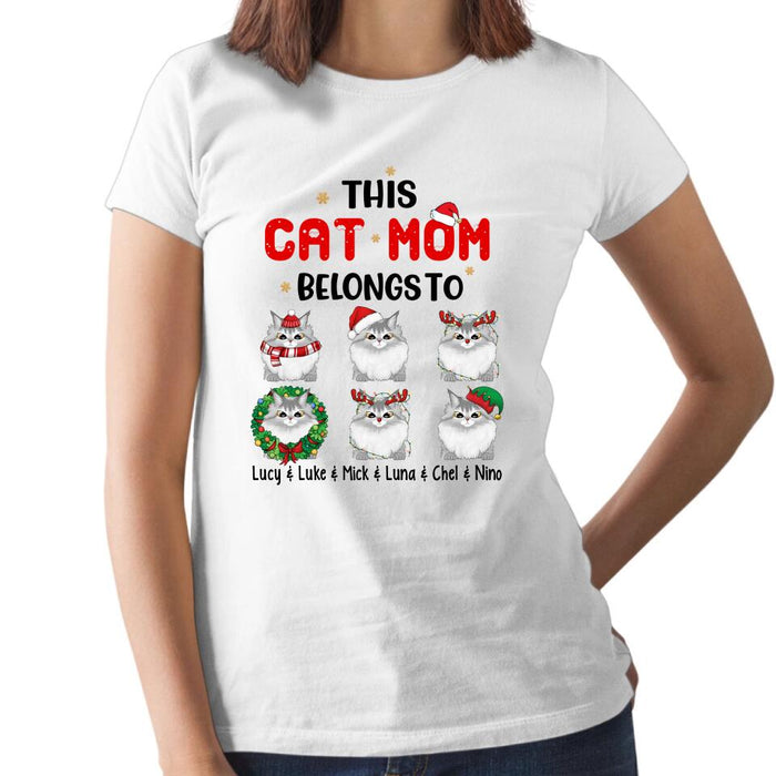 This Cat Mom Belongs To - Christmas Personalized Gifts Custom Cat Shirt For Cat Mom, Cat Lovers