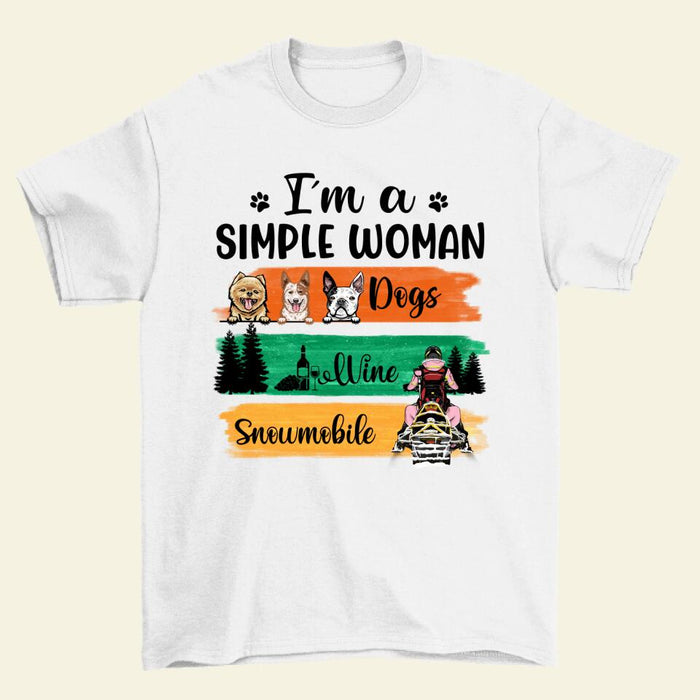 I'm A Simple Woman - Personalized Shirt For Her, Snowmobiling