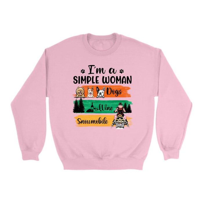 I'm A Simple Woman - Personalized Shirt For Her, Snowmobiling