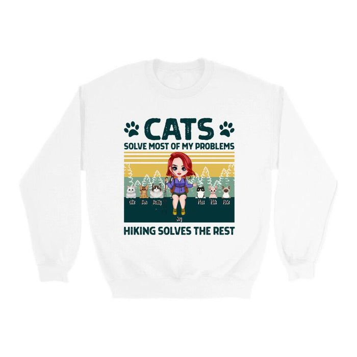 Dogs Solve Most of My Problems - Personalized Gifts Custom Hiking Shirt for Cat Mom, Hiking Lovers