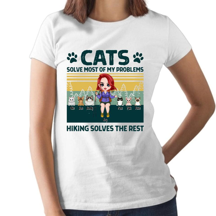Dogs Solve Most of My Problems - Personalized Gifts Custom Hiking Shirt for Cat Mom, Hiking Lovers